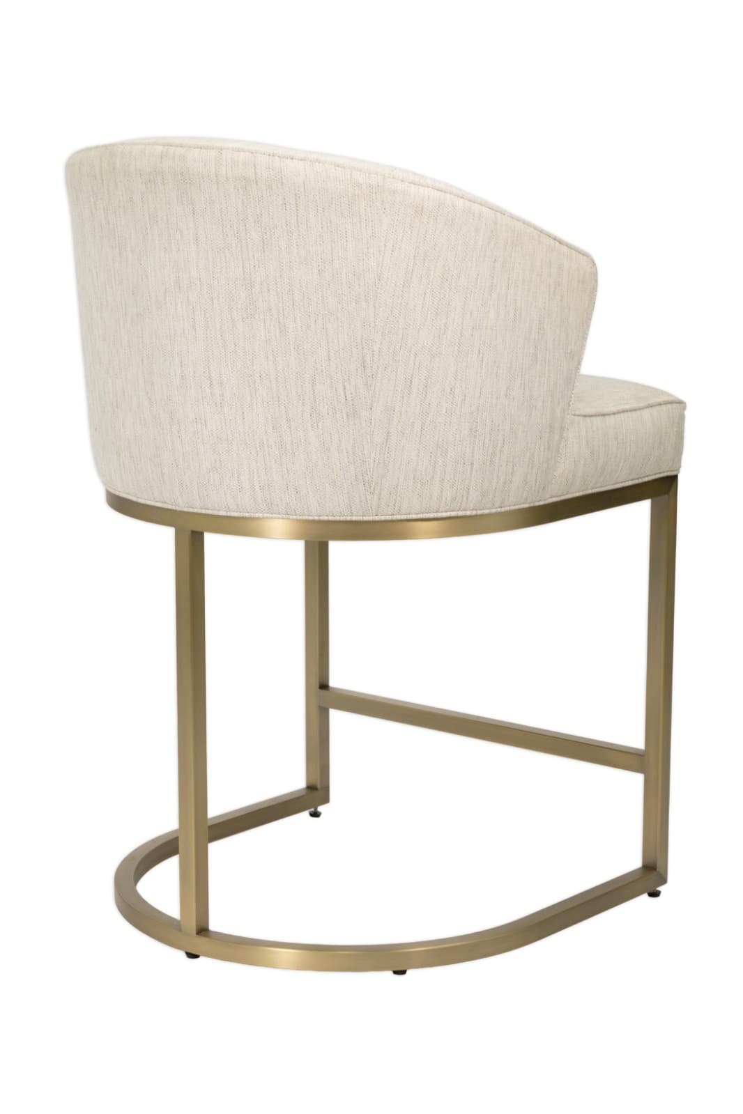 Set of 3 Vanguard Furniture Cream Upholstered Counter Stools with Brass Base - Thumbnail 4