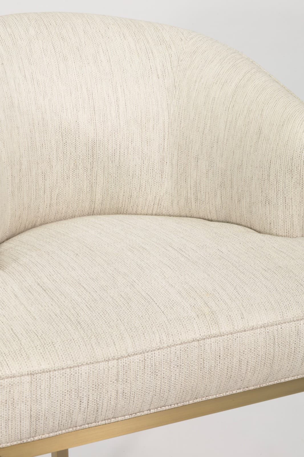 Set of 3 Vanguard Furniture Cream Upholstered Counter Stools with Brass Base - Thumbnail 7