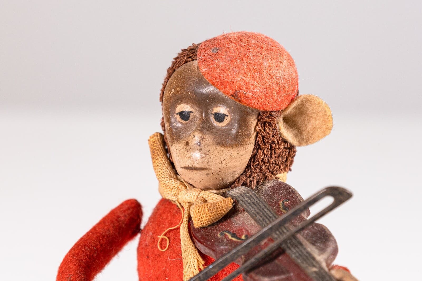 Schuco Solisto Monkey Fiddler Antique Tin Windup Toy Germany 1930 - Thumbnail 2