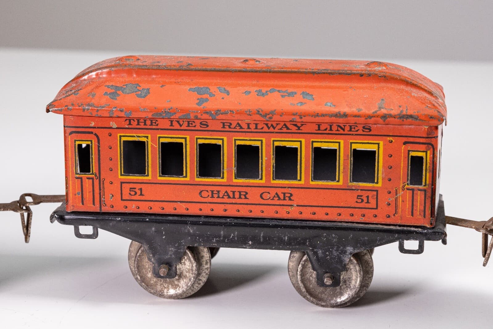 Ives Railway Lines No. 50,51,& 52 Windup Antique Toy Train Lithographed Tinplate - Thumbnail 3