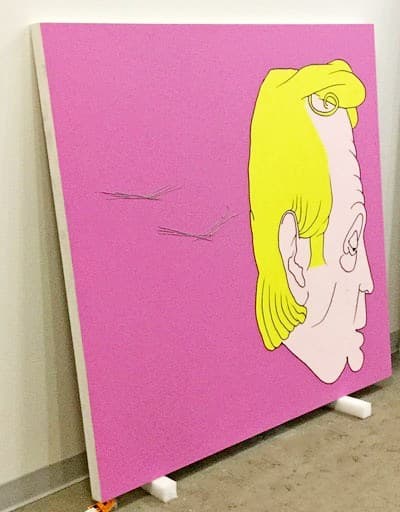 Contemporary Acrylic Satire Painting Interview John Chilver Signed Dated 2000 - Thumbnail 3