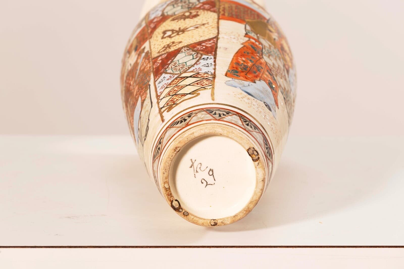 Antique Vintage Japanese Meiji Satsuma Earthenware Hand Painted Vase - Thumbnail 7