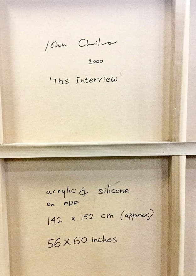Contemporary Acrylic Satire Painting Interview John Chilver Signed Dated 2000 - Thumbnail 5