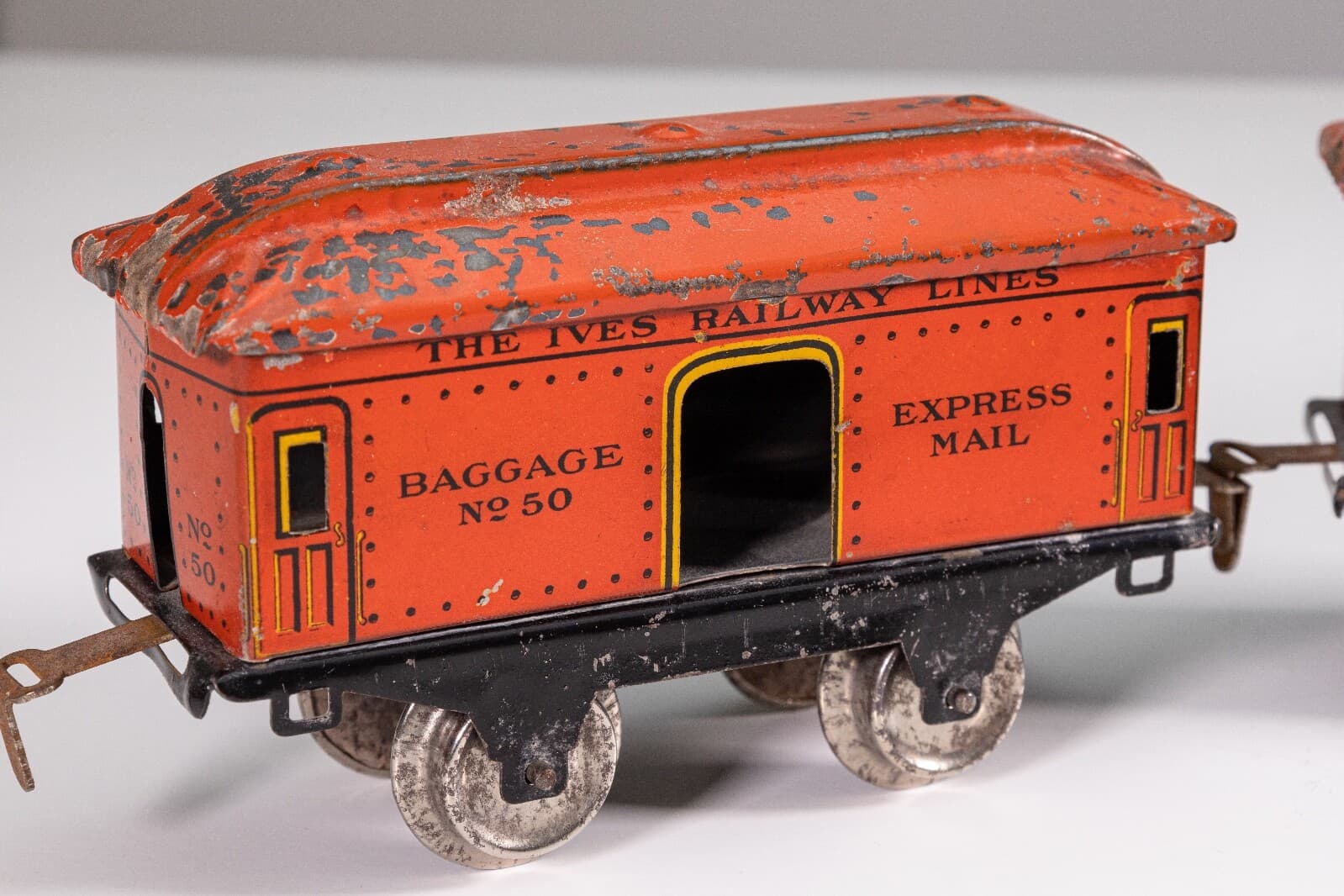 Ives Railway Lines No. 50,51,& 52 Windup Antique Toy Train Lithographed Tinplate - Thumbnail 4