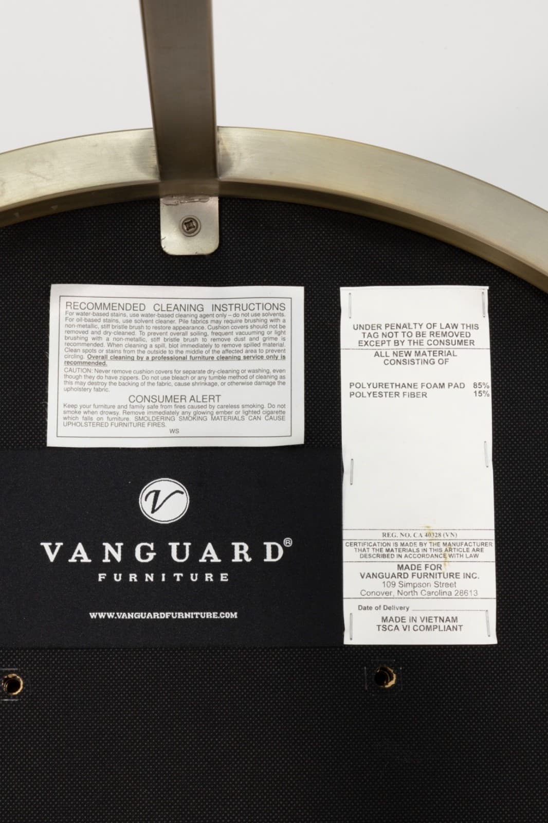 Set of 3 Vanguard Furniture Cream Upholstered Counter Stools with Brass Base - Thumbnail 8