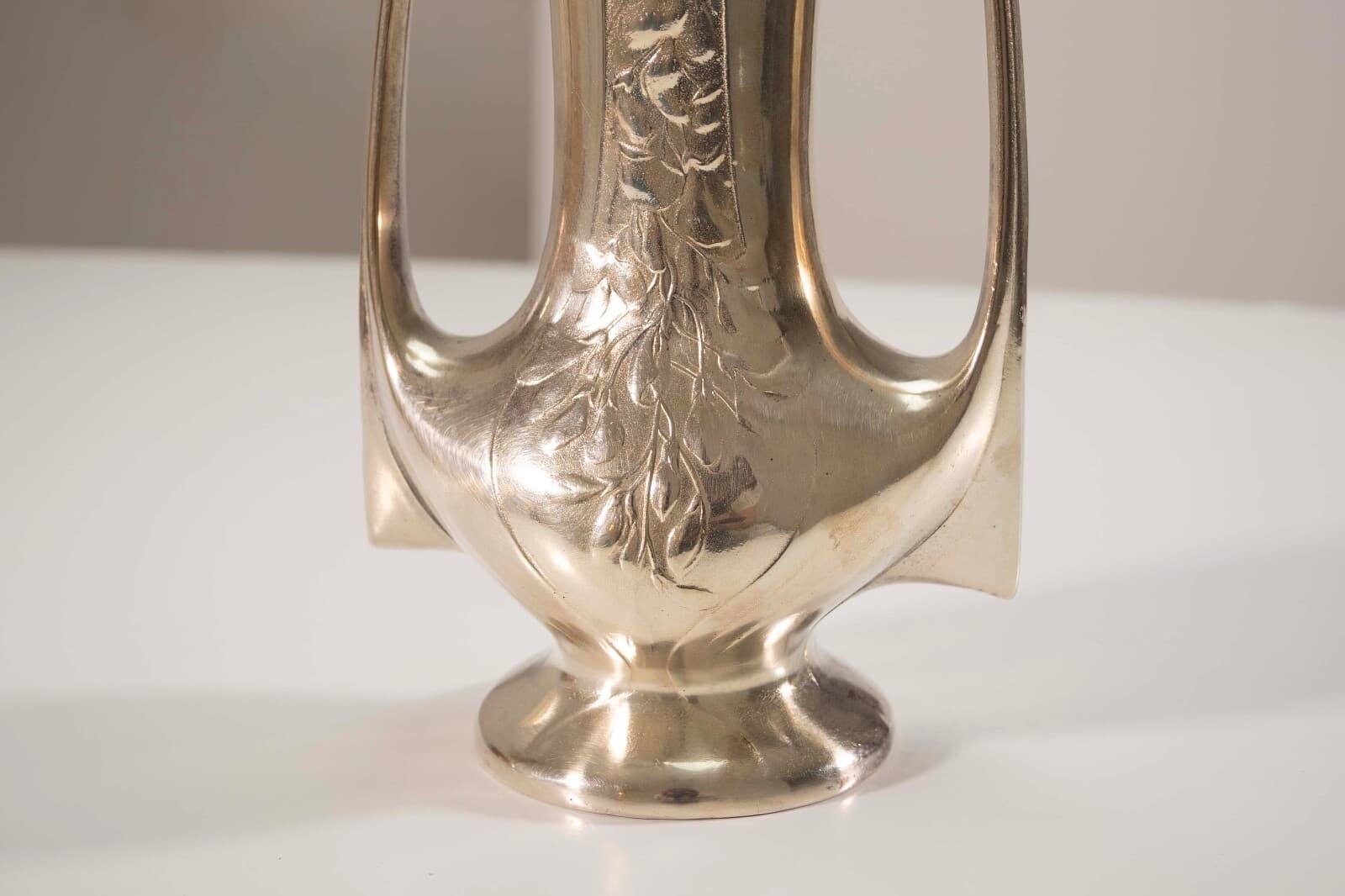 Art Nouveau Antique Liberty Vase Silver Plated Ornate Floral Design - Thumbnail 5