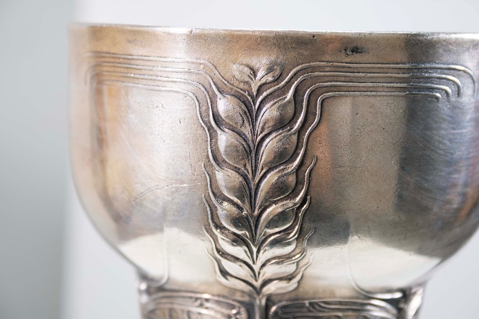 Art Nouveau Kayserzinn 4310 Antique Pewter Mug w/ Butterfly Design German 1900s - Thumbnail 6