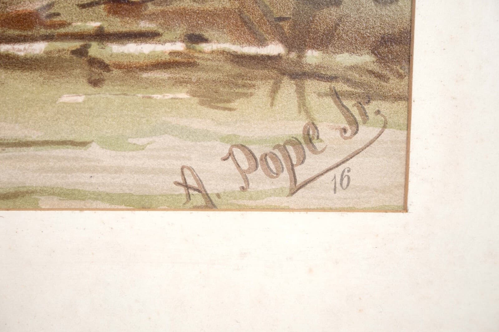 Alexander Pope Jr. Water Fowl Antique Chromolithograph on Paper 1878 Framed - Thumbnail 9