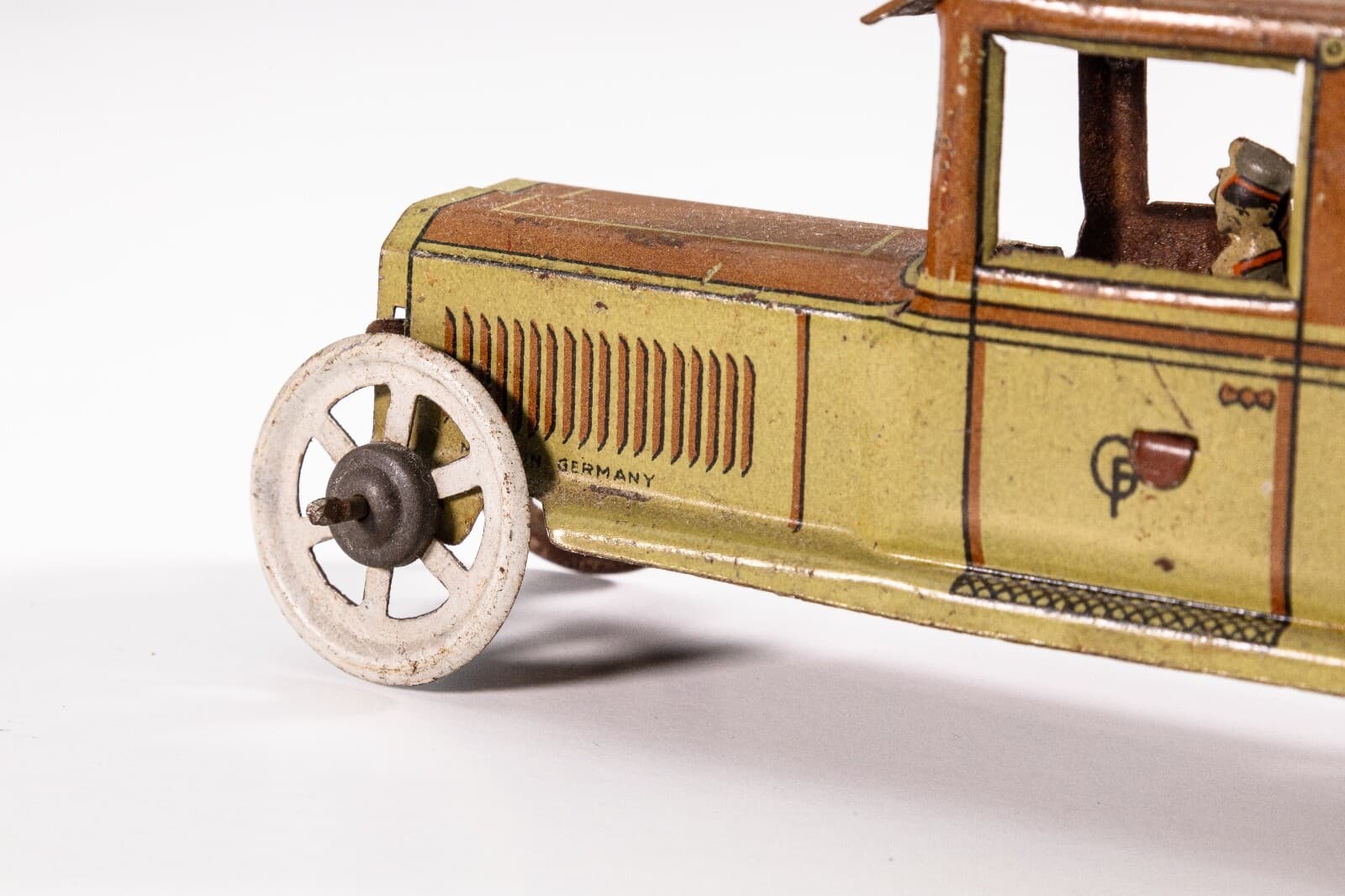 Georg Fisher Penny Car No. 321 Windup Clockwork Antique Lithograph Tinplate Toy - Thumbnail 3
