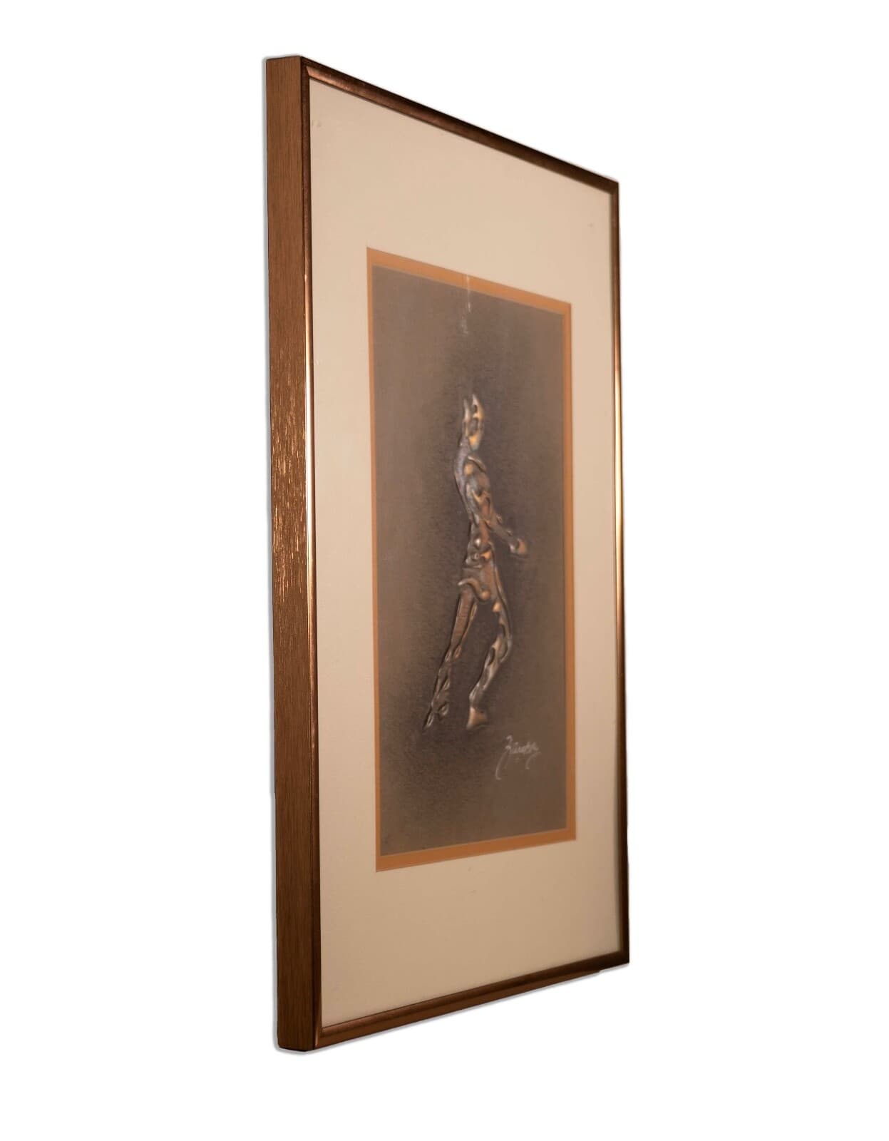 Joel Zaretsky Signed Contemporary Modernist Figurative Mixed Media Metallic Art - Thumbnail 3