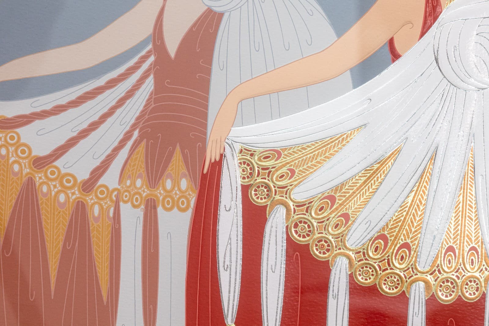 Erté The Mirror Signed Contemporary Art Embossed Serigraph 283/300 Framed 1985 - Thumbnail 5