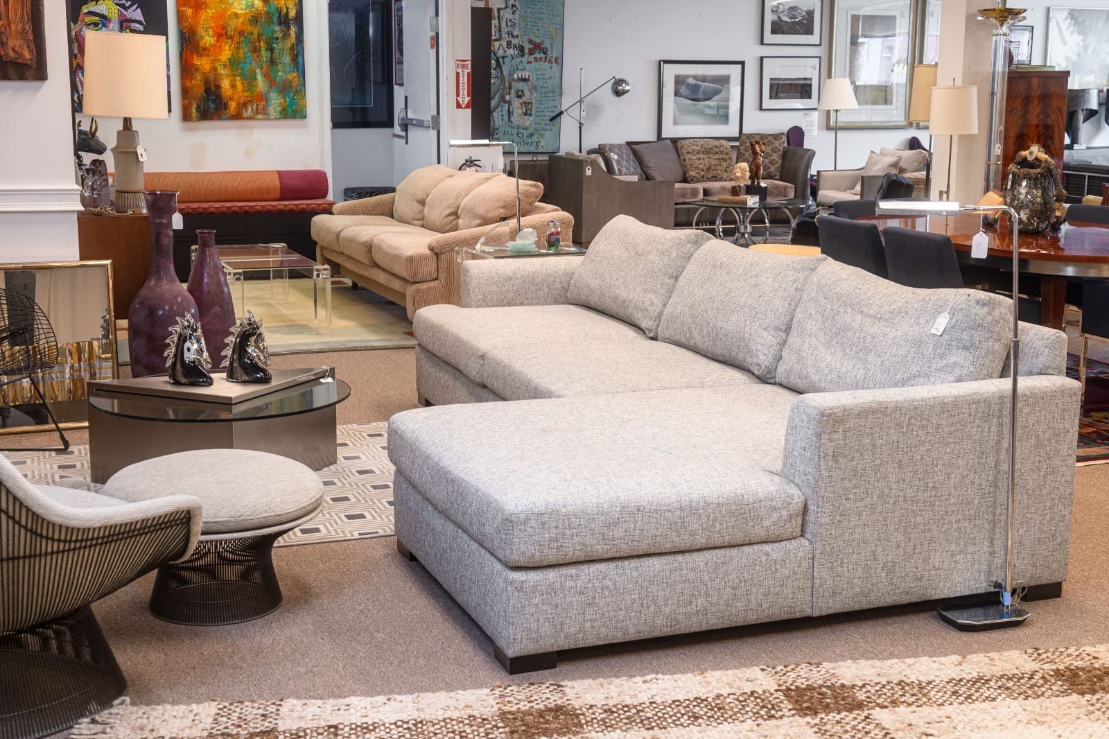 Bernhardt Nest Contemporary Gray Fabric 2pc Sectional Sofa - Thumbnail 3