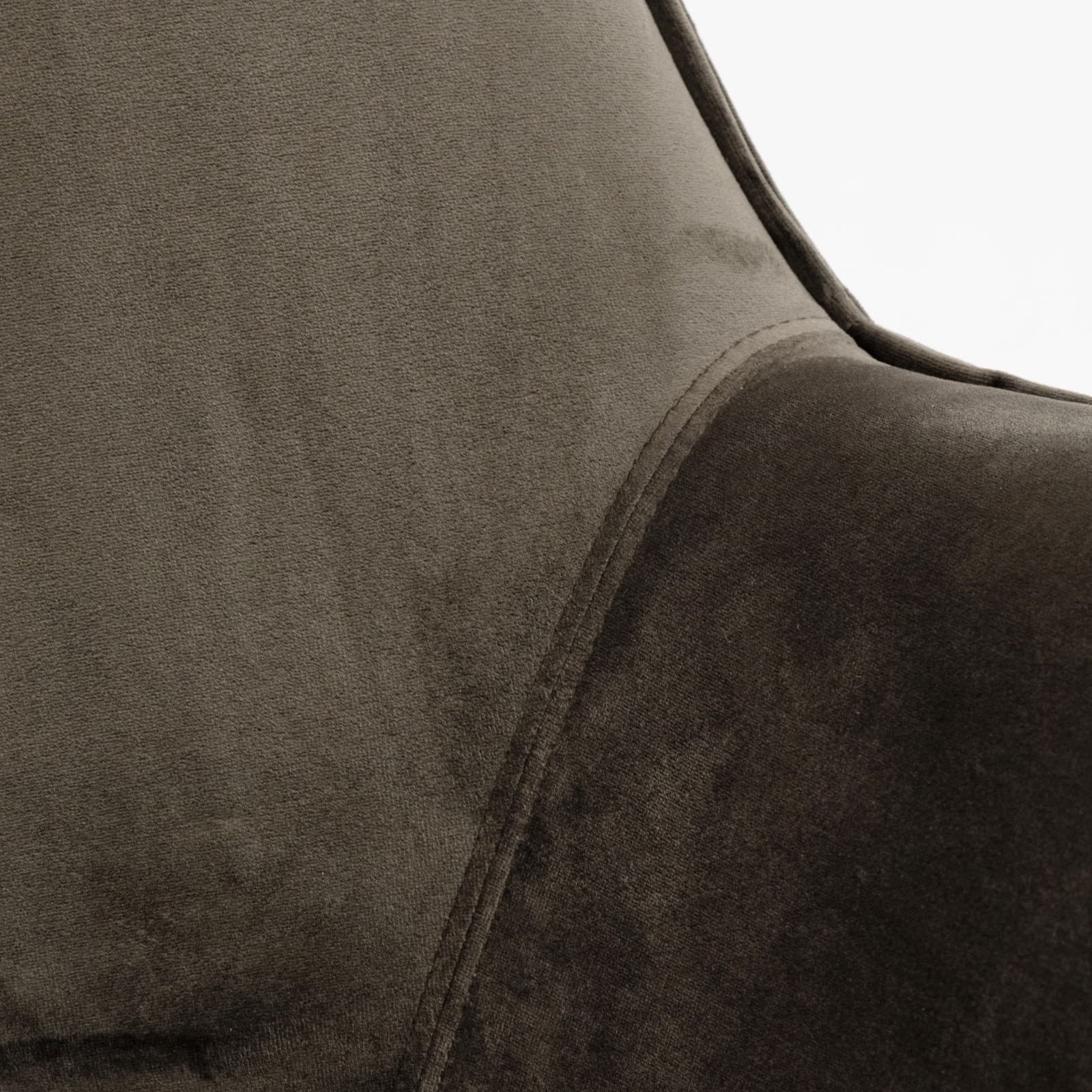 Contemporary Gray Velvet Upholstered Rocking Chair With Wooden Runners - Thumbnail 6