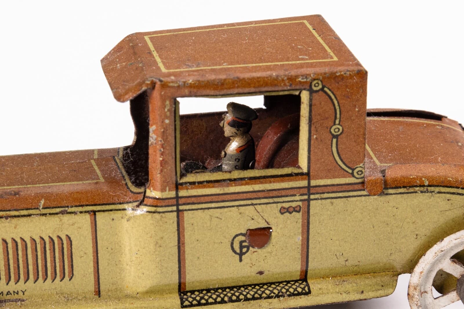 Georg Fisher Penny Car No. 321 Windup Clockwork Antique Lithograph Tinplate Toy - Thumbnail 6