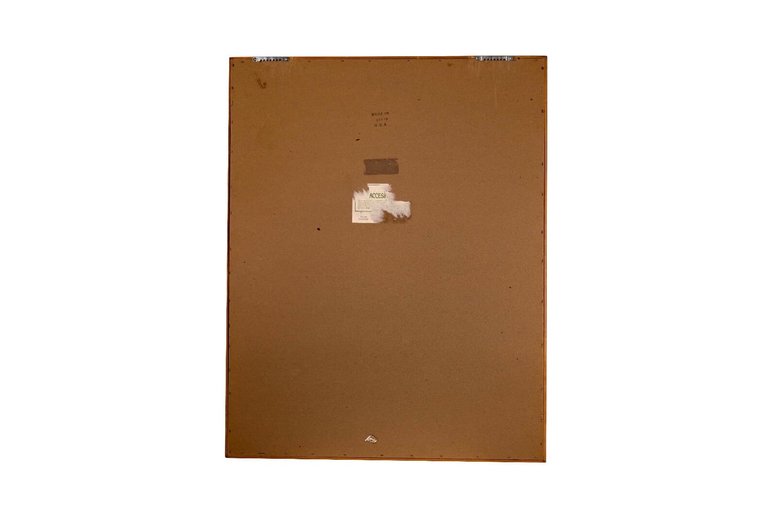 Post Modern Wooden Chevron Design and Leather Patch Mirror - Thumbnail 7
