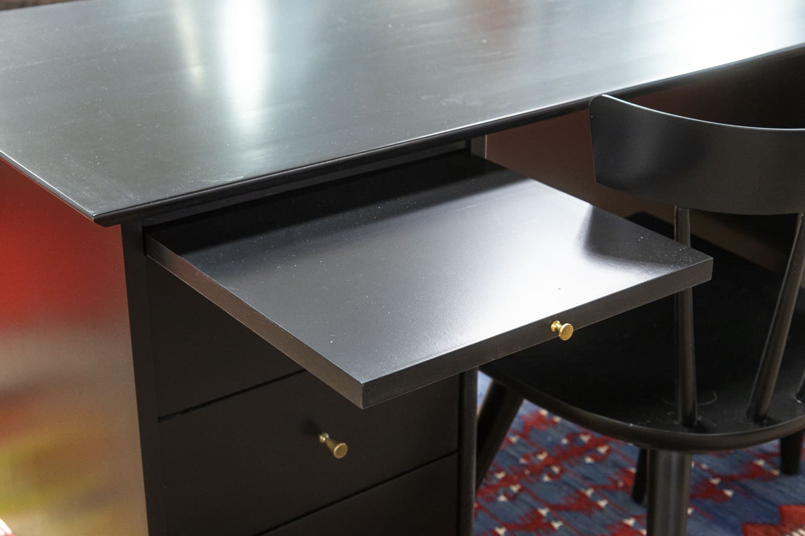 Paul McCobb Planner Group Model 1561 Mid-Century Modern Black Desk & Chair - Thumbnail 6