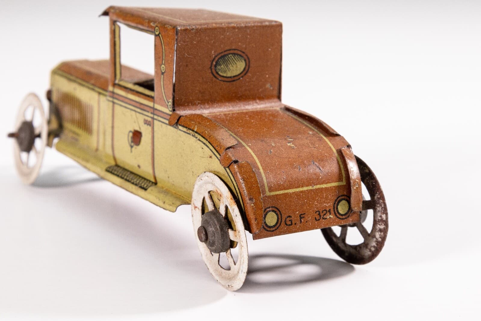 Georg Fisher Penny Car No. 321 Windup Clockwork Antique Lithograph Tinplate Toy - Thumbnail 5