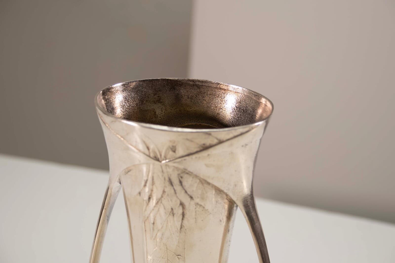 Art Nouveau Antique Liberty Vase Silver Plated Ornate Floral Design - Thumbnail 6