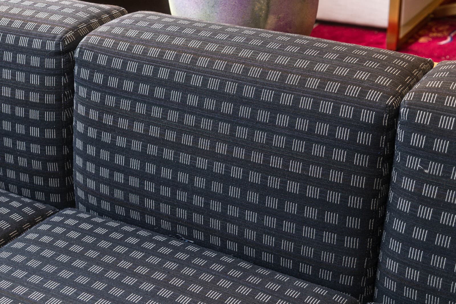 Pair of 1980s Jack Cartwright Corbusier LC2 Style Black Fabric & Chrome Sofas - Thumbnail 6