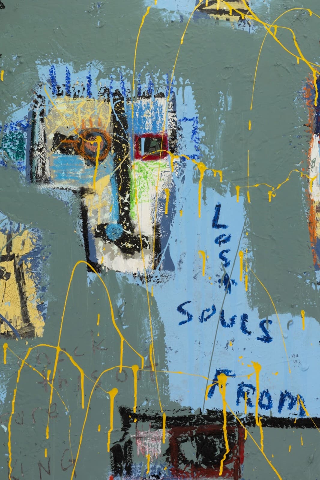 Jim Stella, Children Acrylic on Canvas Contemporary Street Art Painting Detroit - Thumbnail 3