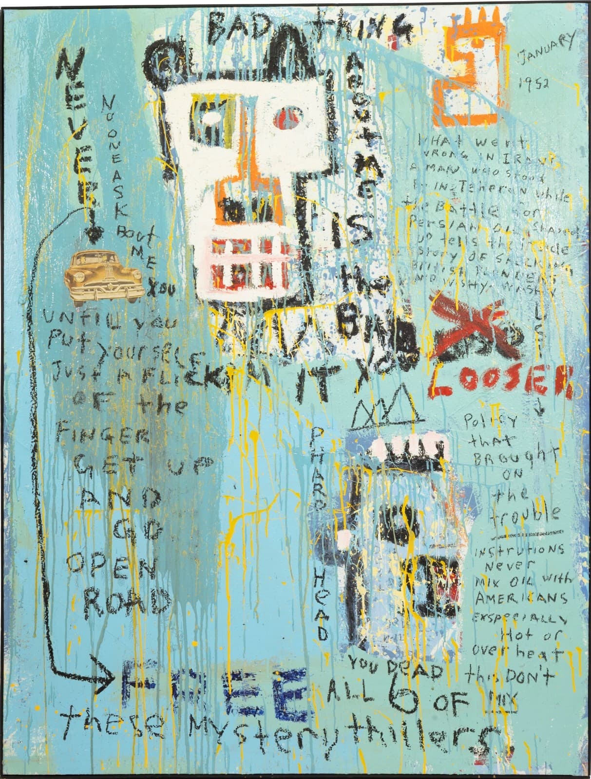 Jim Stella, Bad Thing Acrylic on Canvas Contemporary Street Art Painting Detroit