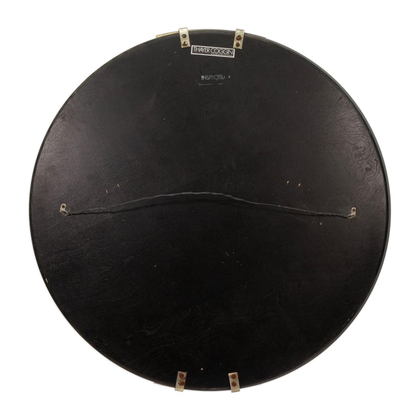 Milo Baughman For Thayer Coggin Round Gold Accent Hanging Mirror - Thumbnail 2
