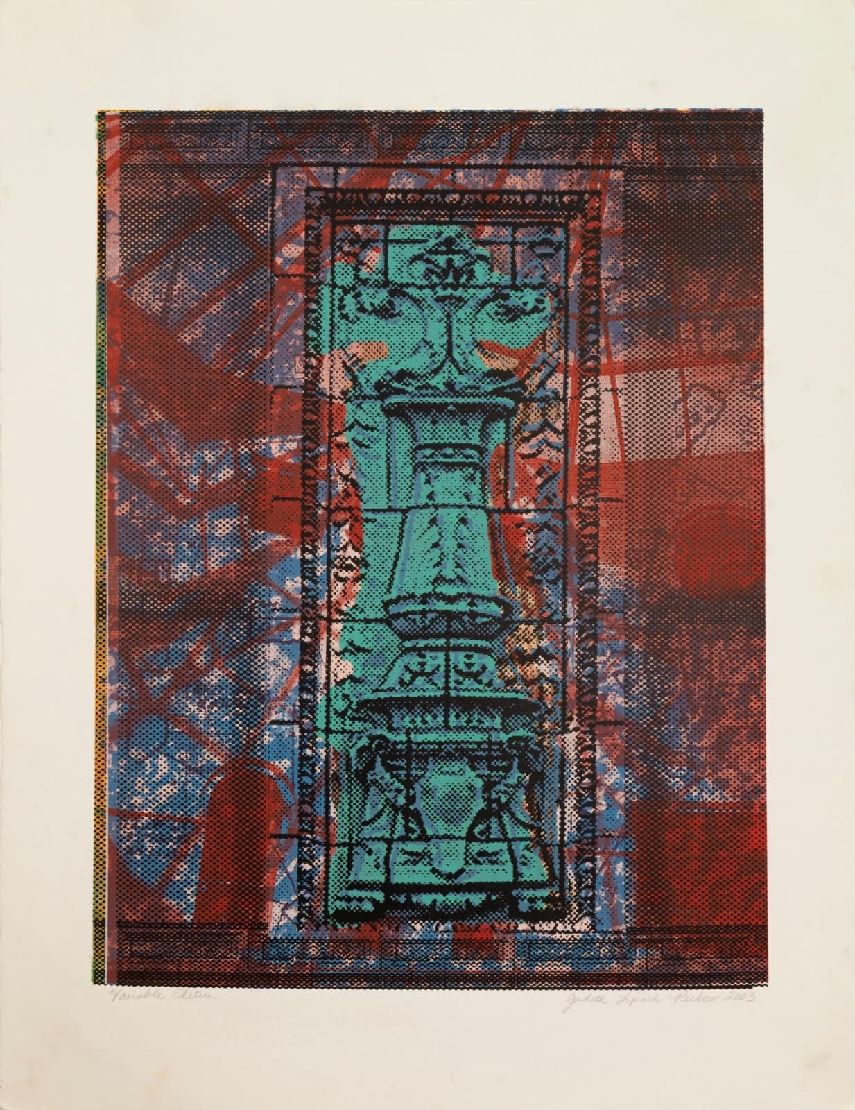 Judith Lipnik Perlow Column Series IX 2003 Signed Serigraph in Colors on Paper