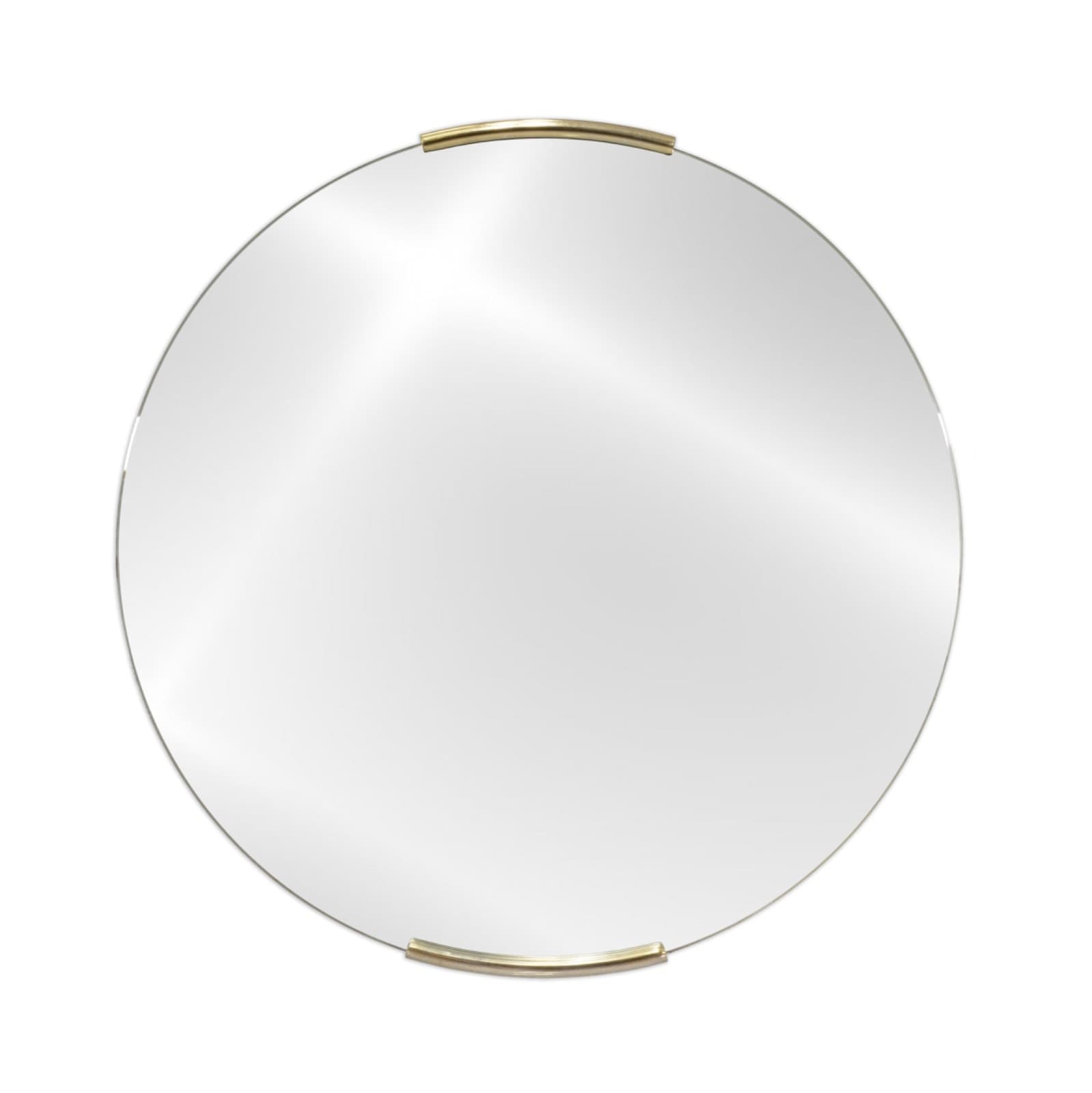Milo Baughman For Thayer Coggin Round Gold Accent Hanging Mirror
