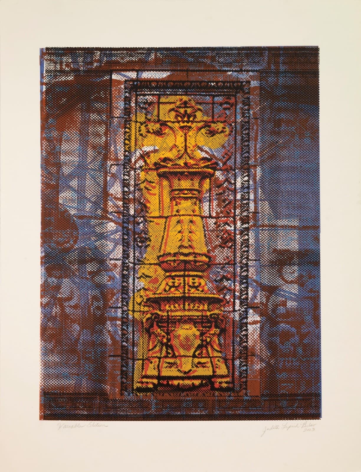 Judith Lipnik Perlow Column Series XIII 2003 Signed Serigraph in Colors on Paper