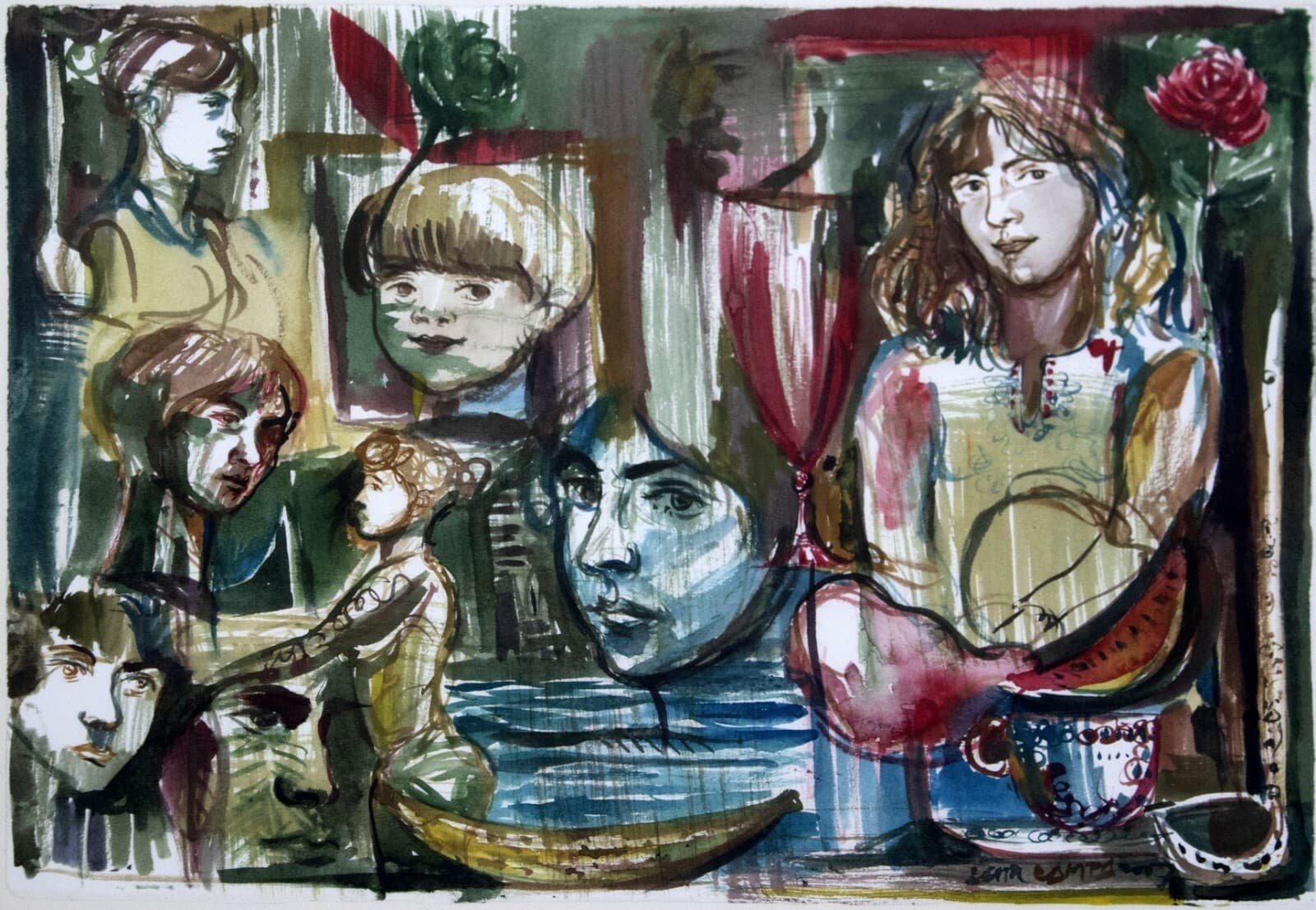 Contemporary Watercolor Various Portraits - Thumbnail 2