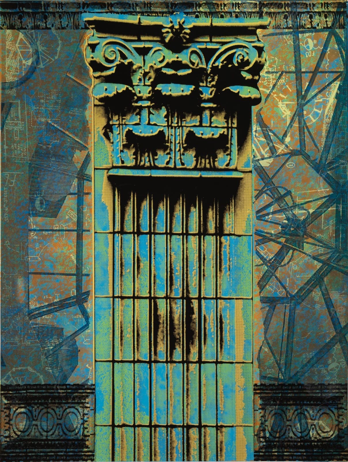 Judith Lipnik Perlow Column Series (Large III) 2003 Signed Serigraph on Paper - Thumbnail 2
