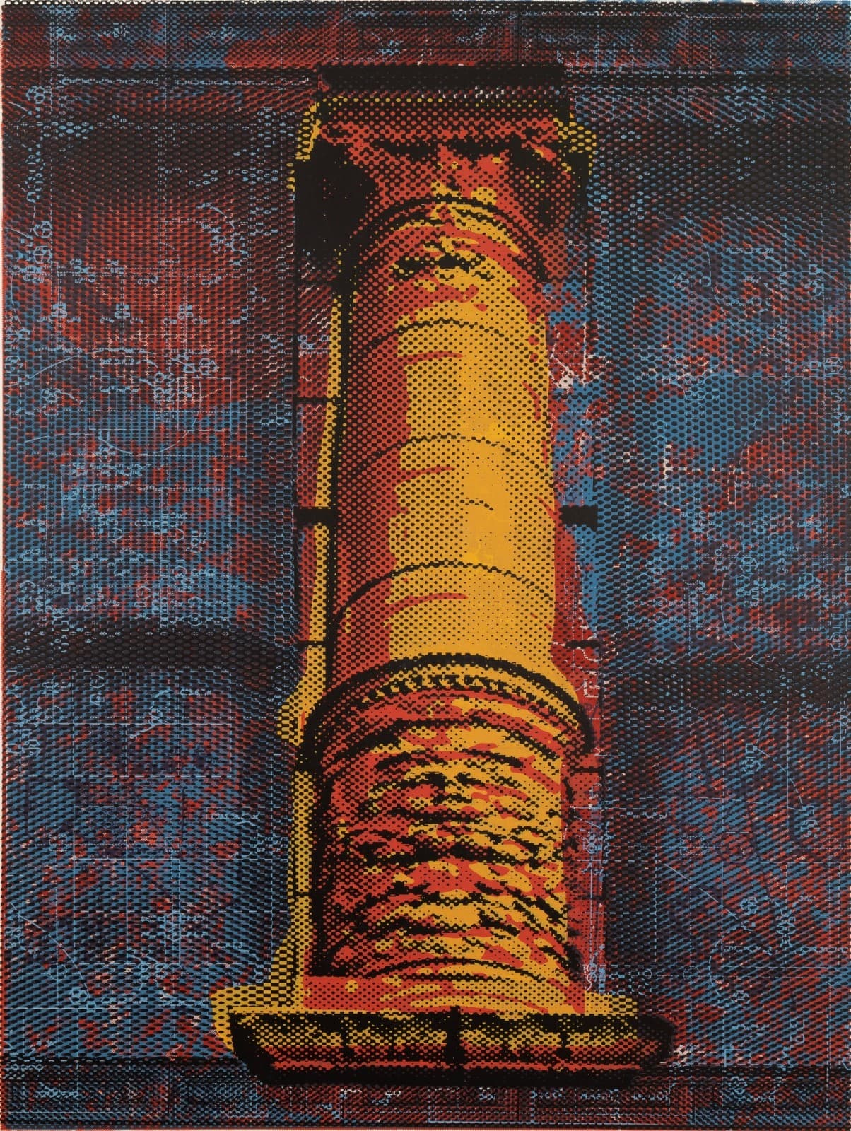 Judith Lipnik Perlow Column Series VIII 2003 Signed Serigraph in Colors on Paper - Thumbnail 2