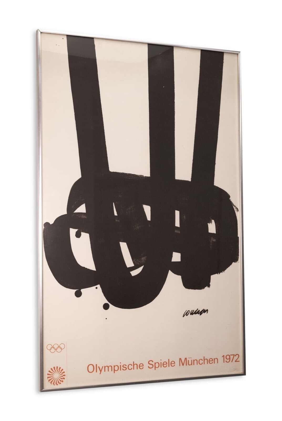 Pierre Soulages Olympische Spiele München 1972 Vintage Exhibition Poster Framed - Thumbnail 2