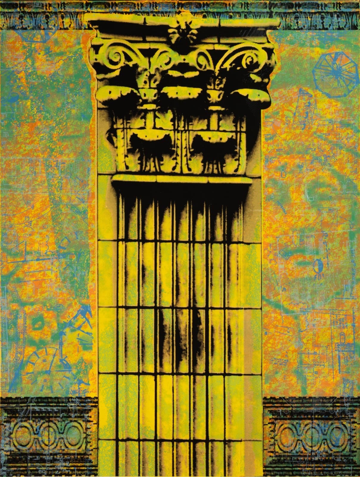 Judith Lipnik Perlow Column Series (Large I) 2003 Signed Serigraph on Paper - Thumbnail 2
