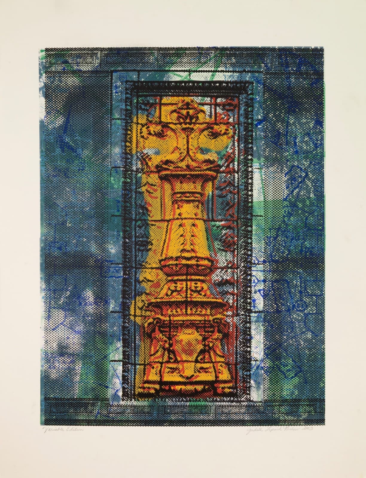 Judith Lipnik Perlow Column Series XII 2003 Signed Serigraph in Colors on Paper