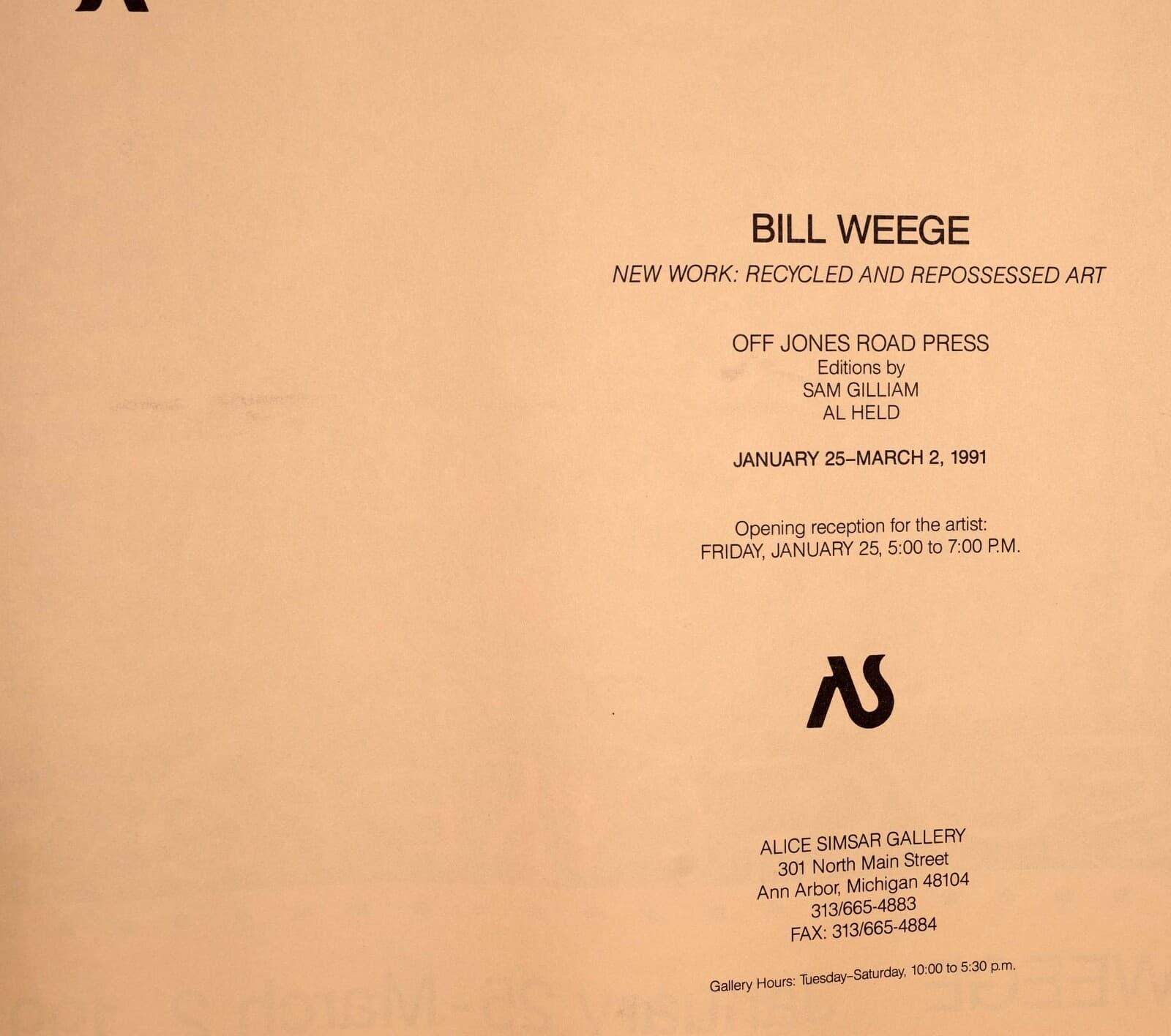 William Weege Recycled & Repossessed Signed Lithographic Exhibition Poster UF - Thumbnail 13
