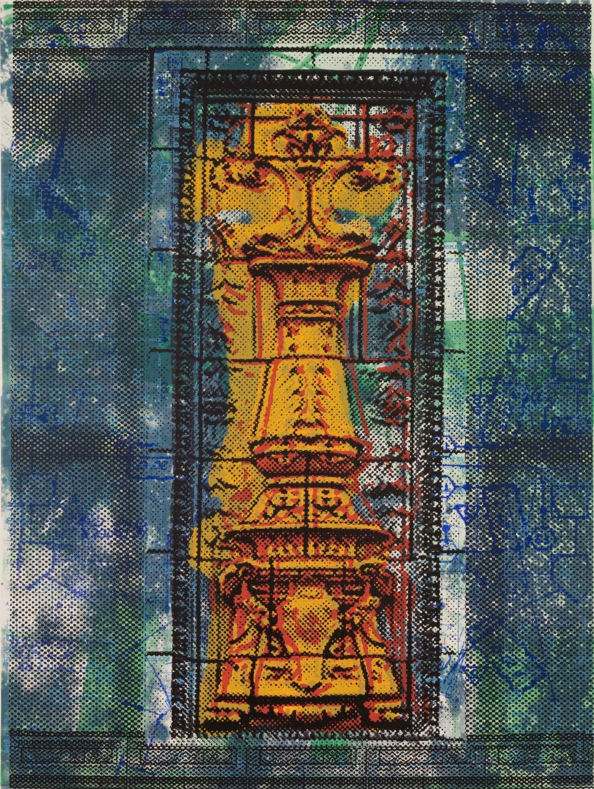 Judith Lipnik Perlow Column Series XII 2003 Signed Serigraph in Colors on Paper - Thumbnail 2