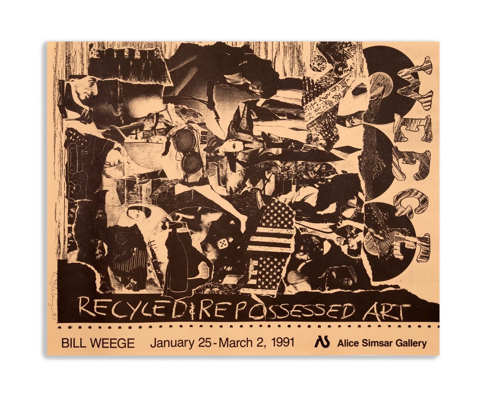 William Weege Recycled & Repossessed Signed Lithographic Exhibition Poster UF - Thumbnail 2