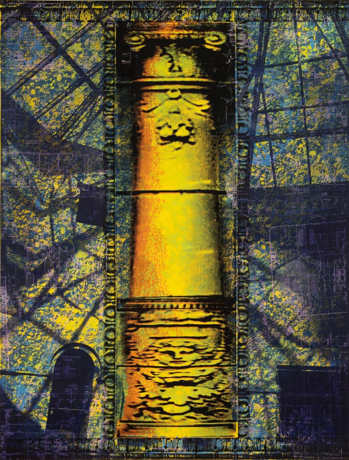 Judith Lipnik Perlow Column Series (Large II) 2003 Signed Serigraph on Paper - Thumbnail 2