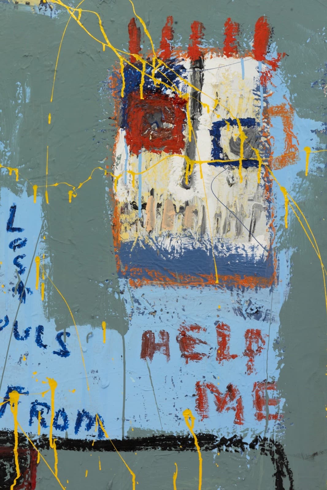 Jim Stella, Children Acrylic on Canvas Contemporary Street Art Painting Detroit - Thumbnail 2