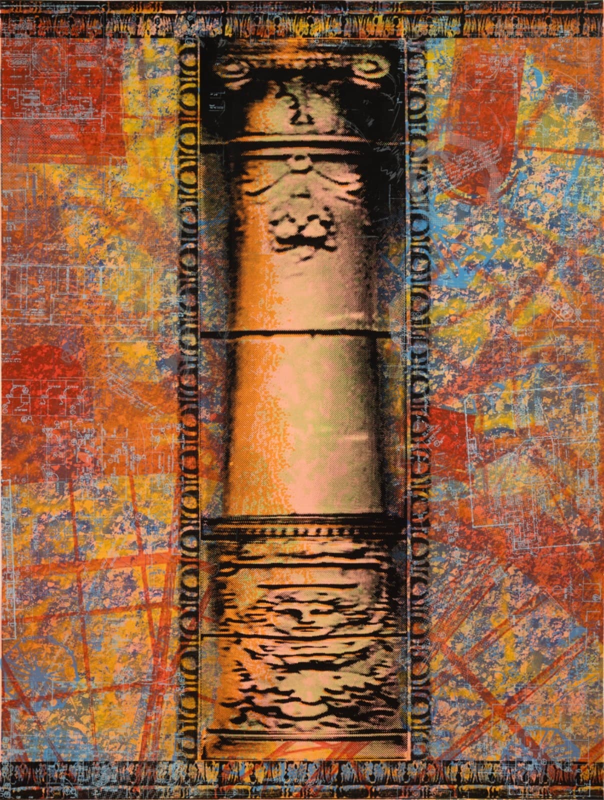 Judith Lipnik Perlow Column Series (Large IV) 2003 Signed Serigraph on Paper - Thumbnail 2