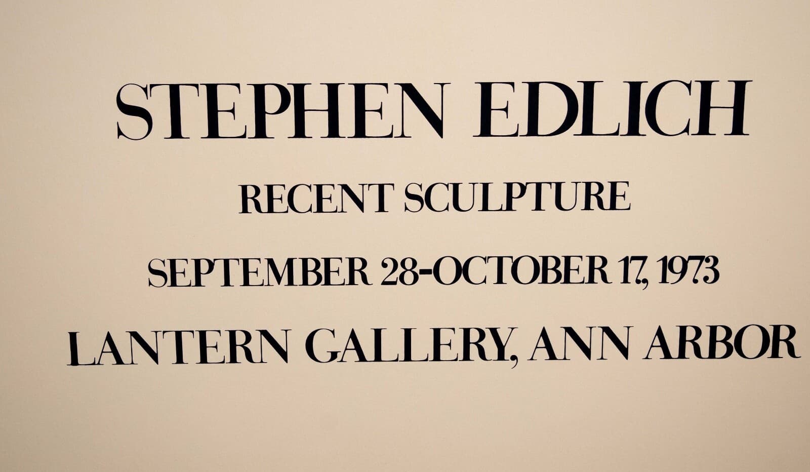 Stephen Edlich Recent Sculpture (Tan) Lithographic Exhibition Poster UF 1973 - Thumbnail 4