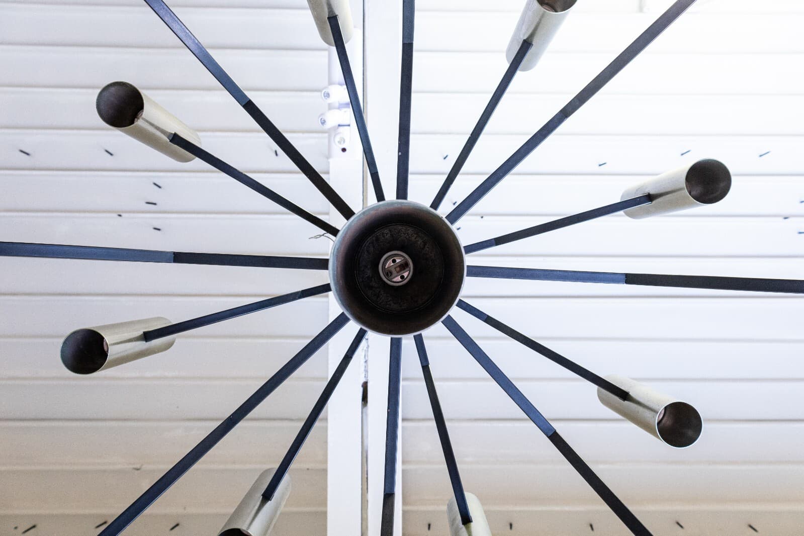 Contemporary ModerBlack and Chrome Candelabra Chandelier Ceiling Light Fixture - Thumbnail 4