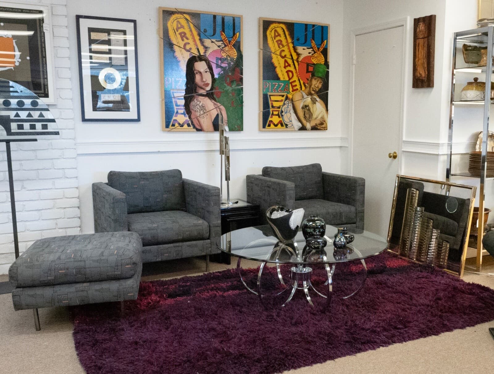 MidCentury Modern Chrome & Glass Coffee Table In The Style Of Milo Baughman - Thumbnail 3