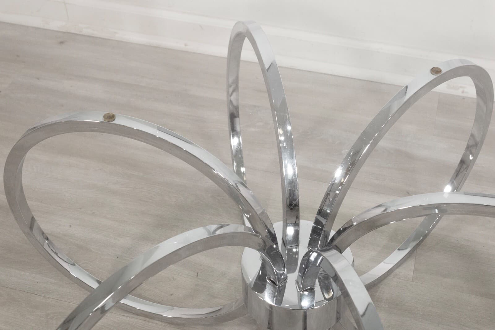 MidCentury Modern Chrome & Glass Coffee Table In The Style Of Milo Baughman - Thumbnail 5