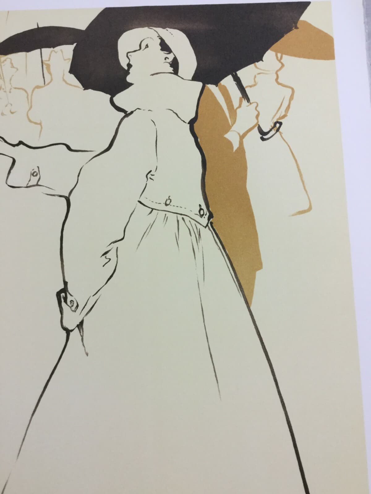 Art Deco Modern Unframed Rene Gruau Hand Signed Lithograph Springtime Shower - Thumbnail 5