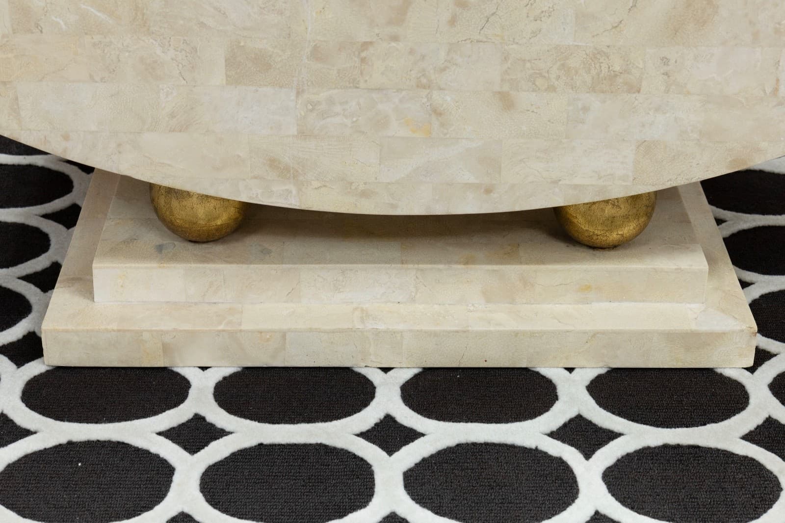 Polished Tesselated Stone Post Modern Coffee Table With Sculptural Base - Thumbnail 6