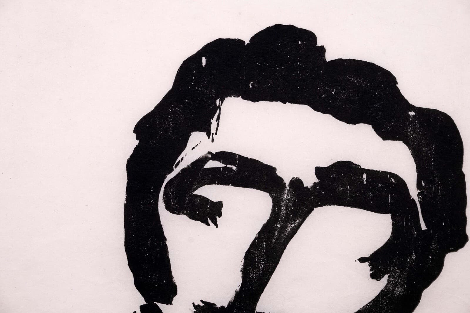 Adja Yunkers Untitled (Portrait X) Signed Modern Abstract Woodcut on Paper 5/17 - Thumbnail 3