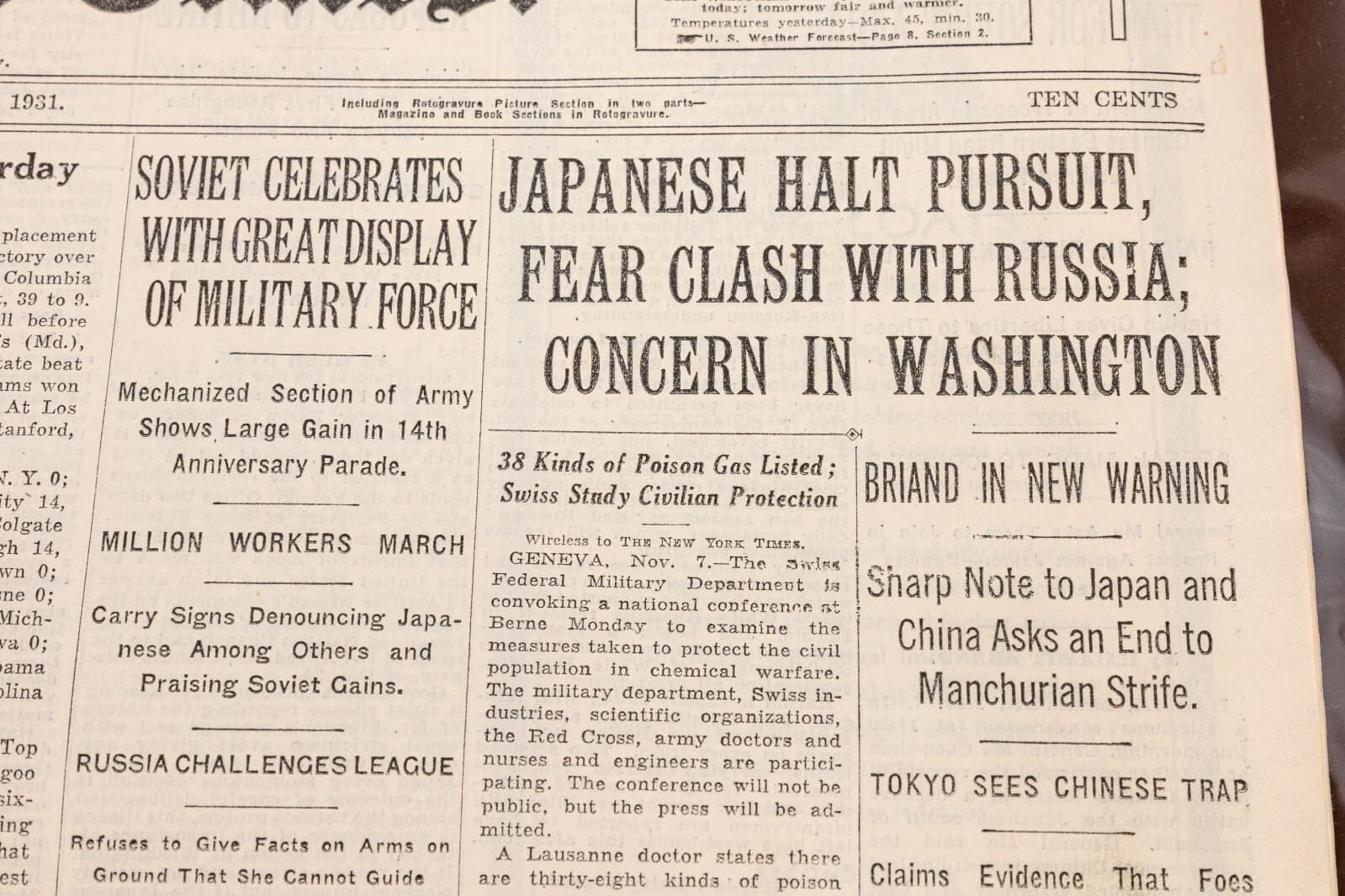 Vintage November 8th 1931 New York Times Newspaper with COA - Thumbnail 5