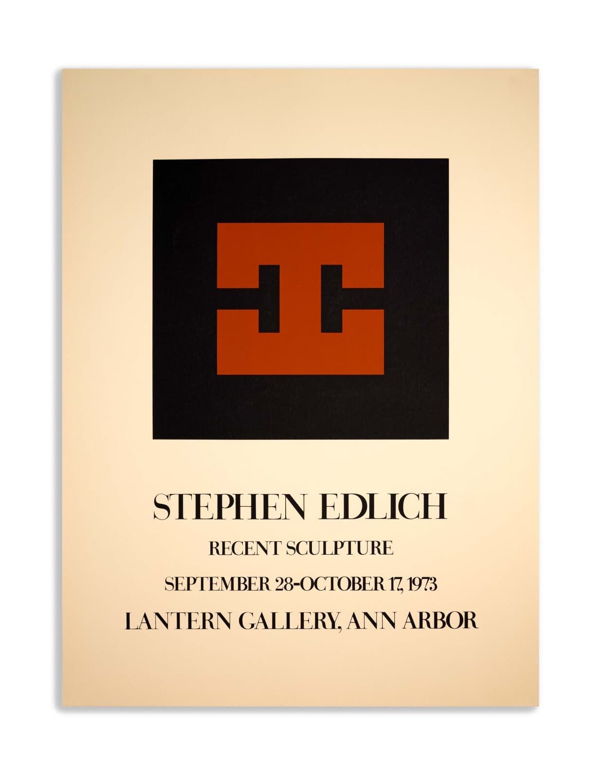 Stephen Edlich Recent Sculpture (Tan) Lithographic Exhibition Poster UF 1973 - Thumbnail 2